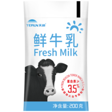 天润（TERUN） 新疆产地  鲜牛乳 3.5g蛋白 巴氏杀菌鲜牛奶 200g*16袋