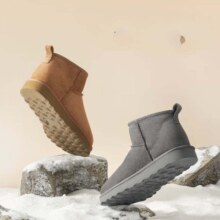 plus会员:京东京造 雪地靴男冬季羊皮毛一体