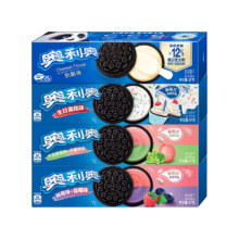 PLUS会员：奥利奥(Oreo) 休闲零食 风味果味夹心饼干 97g*4 盒
