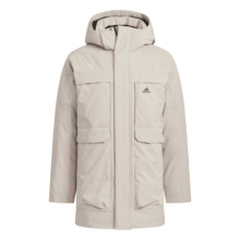 PLUS会员：adidas 阿迪达斯 600蓬连帽鸭绒羽绒服男女同款 米色 IV7554