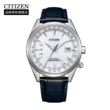 西铁城（CITIZEN）手表男士日韩表光动能电波白盘皮带商务新年礼物CB0270-10A
