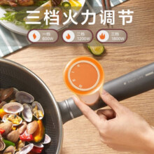 美的（Midea）电炒锅 电蒸锅 电煮锅 电火锅家用蒸锅多功能锅炒菜锅 蒸煮一体锅 蜂窝晶盾不粘锅1800W 4升大容量 MC-HGS2812【不惧铁铲】4L