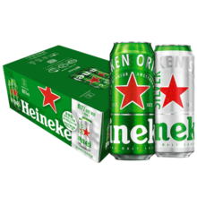喜力啤酒500ml*21听大罐听装 喜力啤酒Heineken（经典18听+星银3听）