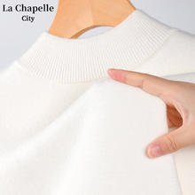 La Chapelle City 拉夏贝尔 女士半高领针织毛衫 加绒加厚
