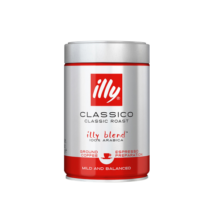 ILLY意大利原装进口 illy意利黑咖啡 意式浓缩 中度烘培咖啡粉250g/罐
