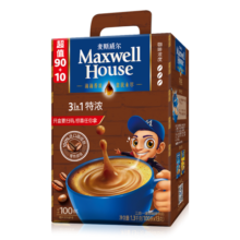 麦斯威尔（Maxwell House）进口特浓速溶咖啡粉 100条盒装 3合一 0反式脂肪酸 共1.3KG