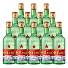 预售：红星 大二 56度 清香型白酒 500ml*12瓶 整箱装