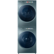 美的（Midea）洗烘套装10公斤滚筒洗衣机全自动+热泵烘干机元气轻氧草本除菌除毛絮神器超薄全嵌大筒 MG100LAIR+MH100IAIR3