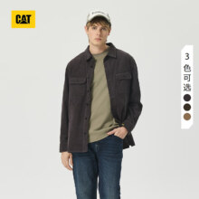20点开始：CAT 卡特 男士工装风格灯芯绒两贴袋衬衫 深灰色 CN3SHU49911