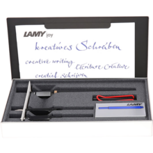 凌美（LAMY）钢笔签字笔 套装礼盒生日节日礼物学生成人美工绘图文具 JOY系列 美工墨水笔 红夹黑杆 德国进口