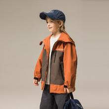 MQD 马骑顿 儿童外套男童秋冬户外登山服中大童露营撞色工装软壳上衣童装