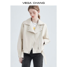 20点开始：VEGA CHANG 西装领 PU皮夹克