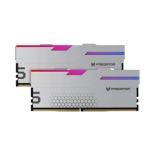 宏碁掠夺者（PREDATOR）32G(16G×2)套装 DDR5 6800频率 台式机内存条 Hermes冰刃系列 RGB灯条(C32) 银色 AI电脑配件