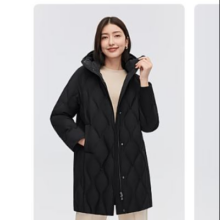 20点开始：BOSIDENG 波司登 鹅绒羽绒服 女款 中长款 旷野美拉德配色 黑色8056 L 170/92A