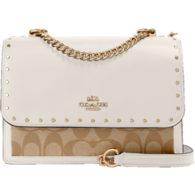蔻驰（COACH）奢侈品女士时尚单肩斜挎包白拼色PVC配皮【品牌授权】