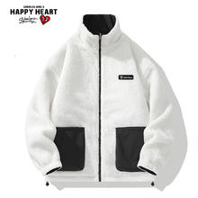 CHARLES JANG'S HAPPY HEART 查尔斯桃心 羊羔绒双面穿棉衣男女同款宽松百搭棉服外套