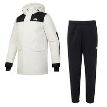 THE NORTH FACE 北面 冬季款保暖连帽羽绒服男装上装束脚针织长裤男裤时尚休闲运动套装