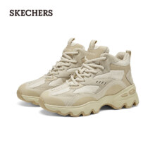 京东百亿补贴、再降价：SKECHERS 斯凯奇 中高帮厚底增高休闲运动鞋 167844 自然色