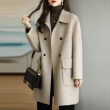 俞兆林 秋冬韩版加厚宽松气质美拉德中长款呢子大衣 4色