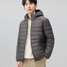 京东百亿补贴、PLUS会员：雪中飞 2024新款男士连帽秋羽绒服 轻盈鹅绒保暖隐藏口袋