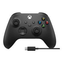 Plus:微软Xbox无线游戏手柄 磨砂黑+USB-C线 蓝牙 适配Xbox/PC/平板/手机