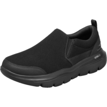 斯凯奇（Skechers）男鞋夏季休闲鞋运动透气软底懒人网面鞋减震一脚蹬健步鞋216029 黑色BBK -216029 42
