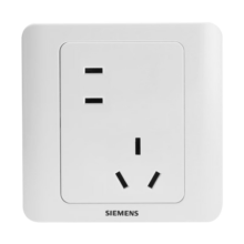 西门子(SIEMENS)开关插座 错位10A五孔插座 86型暗装面板 远景雅白色