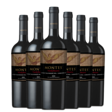 MONTES蒙特斯家族珍藏赤霞珠佳美娜干红酒葡萄酒750ml*6智利原瓶进口