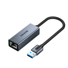山泽USB3.0网卡千兆转网口网线转接头 适用苹果Mac华为小米笔记本电脑转RJ45网线接口转换器外置HWK02