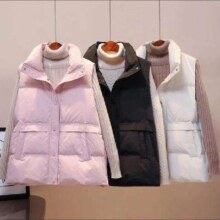 鸭鸭 抗寒羽绒马甲 女休闲保暖时尚立领冬季 90鸭绒