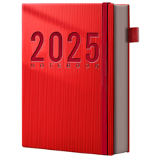 慢作 2025年日程本 竖纹-魅惑红/360页 A5