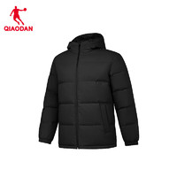 QIAODAN 乔丹 男款羽绒服运动休闲外套 黑色 L 充绒161G