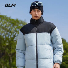 森马旗下轻商务潮牌，GLM  秋冬情侣款拼色加厚黑金棉服 5色