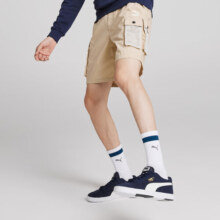 彪马（PUMA）官方【滑板鞋】男低帮经典复古百搭运动轻便透气板鞋SUEDE356414 粗呢蓝-白色-金色-28 41
