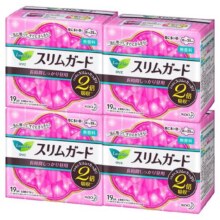 【自营】花王乐而雅LAURIER瞬吸超薄日用卫生巾25cm19片*4包进口