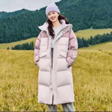 plus:雪中飞 拼接撞色 活力连帽大口袋 加厚中长款羽绒服  多款可选