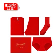 红豆（Hodo）红喜庆鸿保暖内衣礼盒 女士礼盒(内衣套装+内裤+袜子)