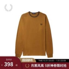 Fred Perry 佛莱德·派瑞 男士麦穗刺绣纯棉长袖圆领T恤M9602