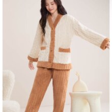 红豆居家  女士加厚暖绒家居服套装 多色可选