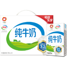 再降价:伊利 无菌砖纯牛奶 250ml*18盒