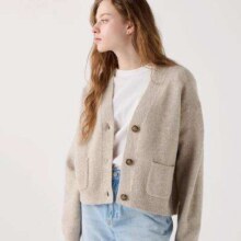 UNIQLO 优衣库 女装舒芙蕾V领针织短开衫