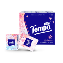 28日20点开始、限3000件：得宝（TEMPO）手帕纸 樱花味4层7张*12包 湿水不破 小包面巾纸