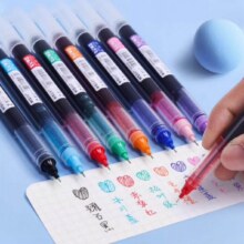 彩色中性笔 速干直液式走珠笔 水笔多色 6支装*2件