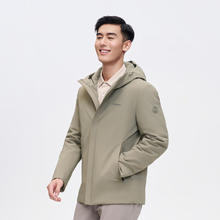 波司登 鹅绒羽绒服男商务连帽轻熟时尚外套B30134155 麦灰咖7378 XS 165/84A