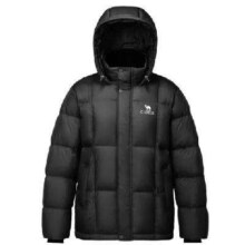 20点开始：骆驼 火山656羽绒服 连帽加厚保暖情侣 幻影黑