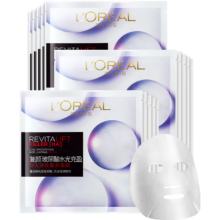 PLUS会员：L'OREAL PARIS 巴黎欧莱雅 复颜玻尿酸水光膨润面膜 15片（赠30片)