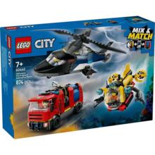 百亿补贴：LEGO 乐高 城市组 60462 直升机、消防车与潜艇组合