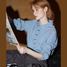 KUHNMARVIN库恩玛维 设计感小翻领长袖衬衫 女装