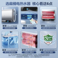 海尔（Haier）热水器电热水器扁桶储水式3300W速热镁棒免更换家用WIFI一级能效纤薄双胆海尔小魔盒 60L 3300W 60%顾客选择BK3