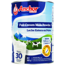 安佳（Anchor）新西兰进口全脂高钙奶粉900g0蔗糖学生成人奶粉中老年长辈礼品